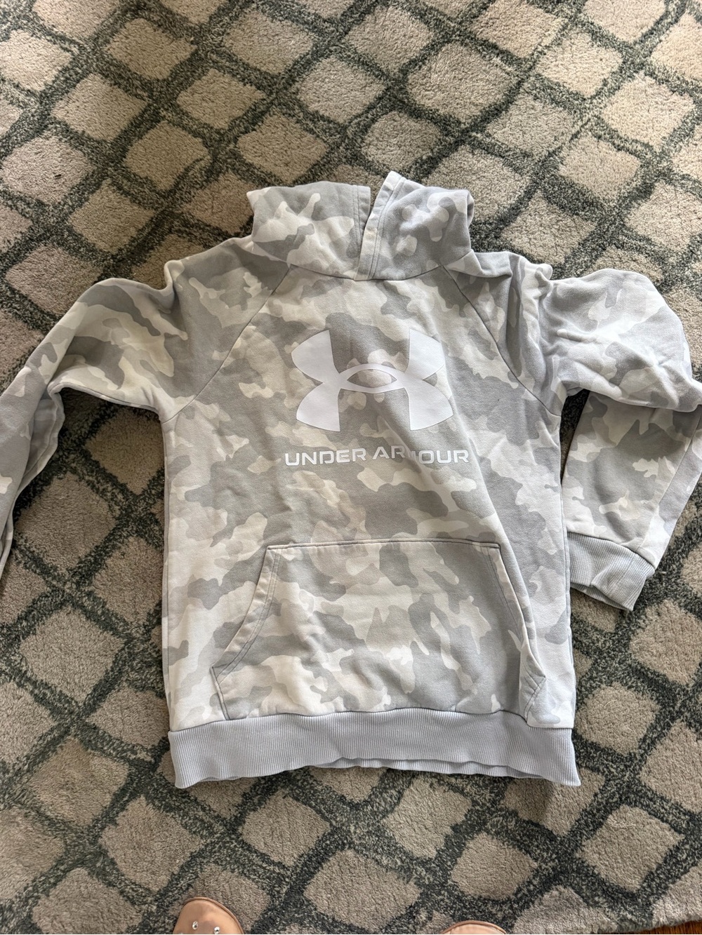 Under Armour Kids Light Grey Camo Hoodie Sweatshirt